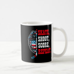 Ice Hockey Skate Shooy Score Repeat Player Men Boy Coffee Mug
