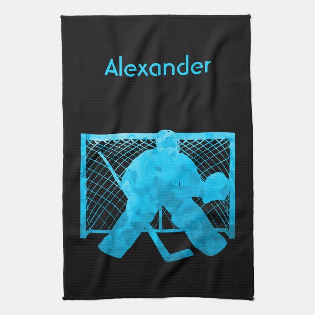 Ice hockey skate towel goalie turquoise (Vertical)