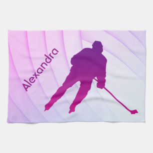 Ice Hockey skate towel player purple