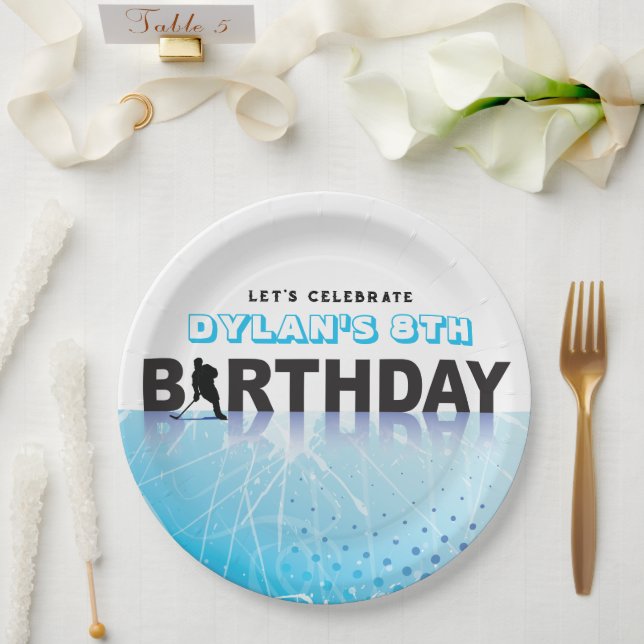 ICE HOCKEY SKATING Birthday Party Decor  Paper Plate (Wedding)