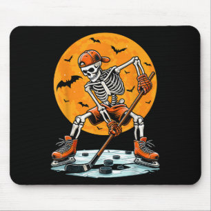 Ice Hockey Skeleton Soky Boys Halloween Hockey Pla Mouse Pad
