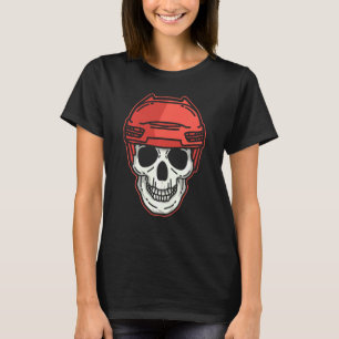 Ice Hockey Skull Skeleton Scary Cool Halloween Cos T-Shirt
