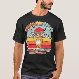 Ice Hockey Sloth Retro Style I Walk On Water T-Shirt