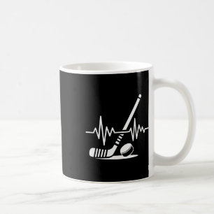 Ice Hockey Sport Player Stick And Puck Heartbeat F Coffee Mug