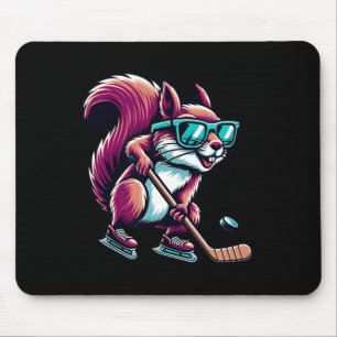 Ice Hockey Squirrel Cool Gles Skating Mouse Pad