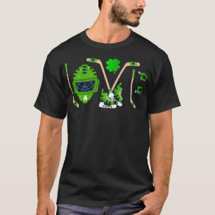 Ice Hockey St Patrick's Day Irish Shamrock Hockey T-Shirt