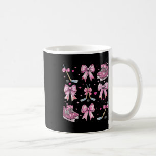 Ice Hockey Stick Hockey Skates Girl Coquette Bow P Coffee Mug