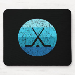 Ice Hockey Stick Hockey Sport Retro Vintage Ocean Mouse Pad