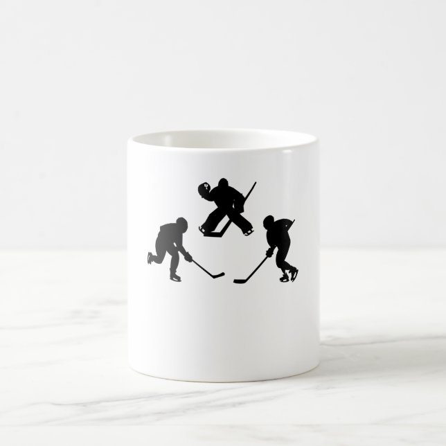 Ice hockey stick player silhouette cool sport gift coffee mug (Center)