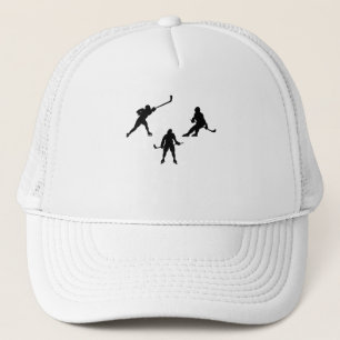 Ice hockey stick player silhouette cool sport gift trucker hat
