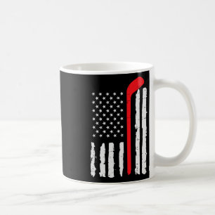 Ice Hockey Stick Us Flag Patriotic Men Boys Kids Y Coffee Mug