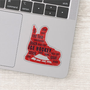 Ice hockey sticker - red skates with words