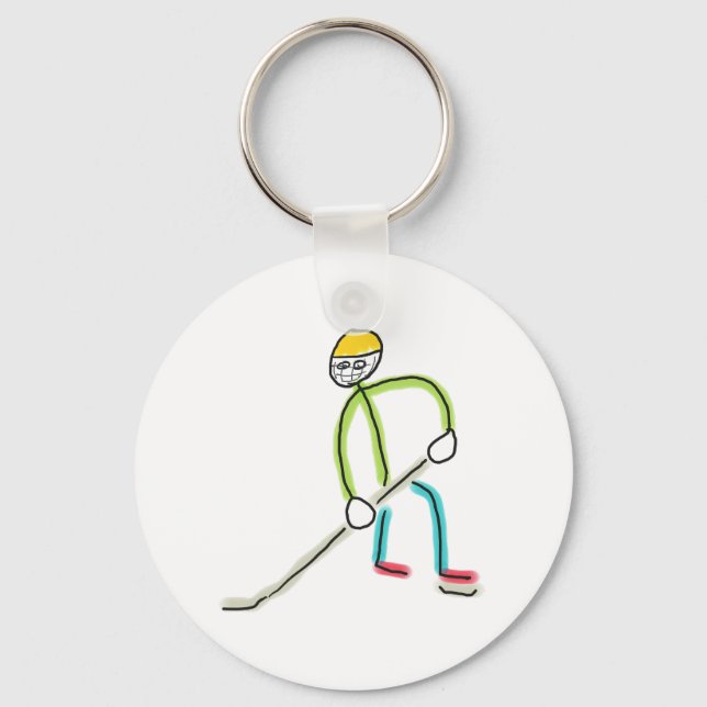 Ice Hockey Stickman Key Ring (Front)