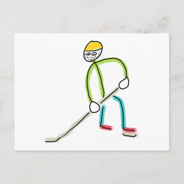 Ice Hockey Stickman Postcard (Front)