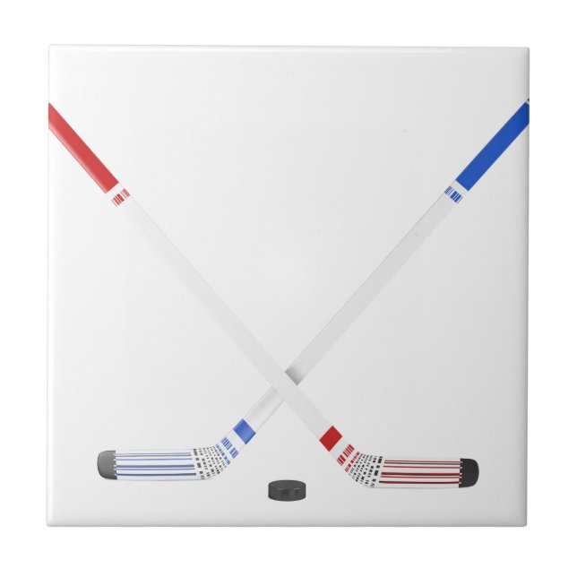 Ice hockey sticks and puck tile (Front)