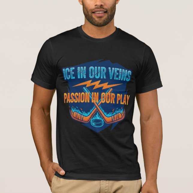 Ice Hockey Sticks & Puck: Motivational Quote  T-Shirt (Front)