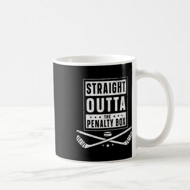 Ice Hockey Straight Outta Penalty Box Funny Men Bo Coffee Mug (Right)