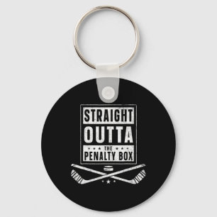 Ice Hockey Straight Outta Penalty Box Funny Men Bo Key Ring
