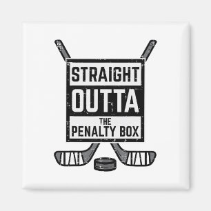 Ice Hockey Straight Outta Penalty Box Funny Men Bo Magnet