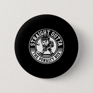 Ice Hockey Straight Outta Penalty Box Funny Player 6 Cm Round Badge