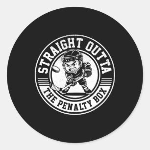 Ice Hockey Straight Outta Penalty Box Funny Player Classic Round Sticker