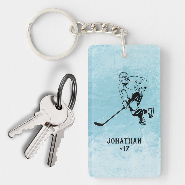 Ice Hockey Team Player Monogram Key Ring (Creator Uploaded)