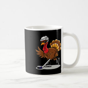 Ice Hockey Thanksgiving Gifts Turkey Playing Ice H Coffee Mug