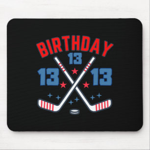Ice Hockey Thirteen Birthday Boy 13th Party Boys A Mouse Pad