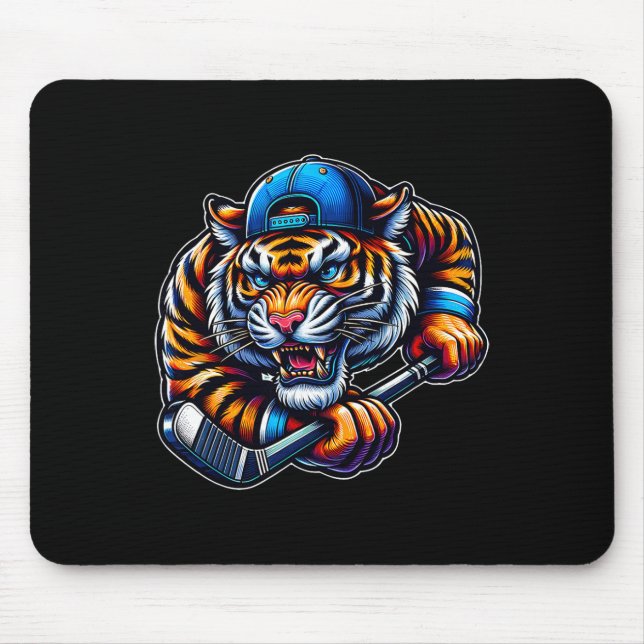 Ice Hockey Tiger Fierce Competition  Mouse Pad (Front)
