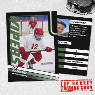 Ice Hockey Trading Card in Dynamic Green Black