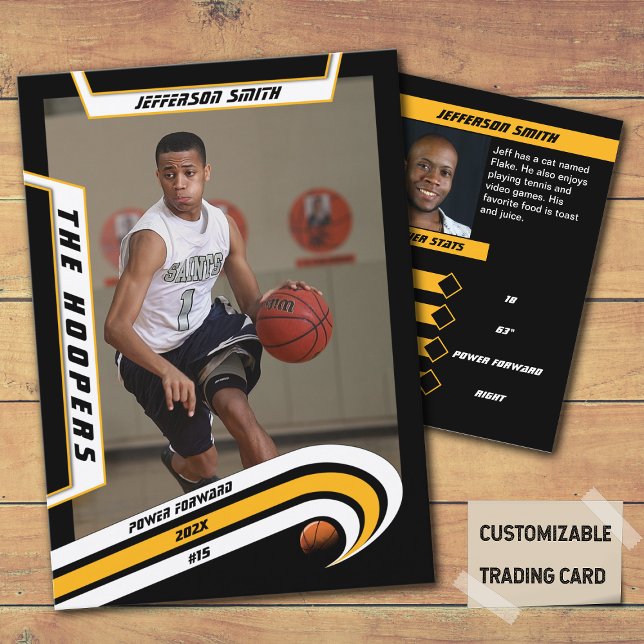 Ice Hockey Trading Card in Lively Yellow (Unleash the Future of Basketball Collectibles with the Basketball Trading Card in Lively Yellow)