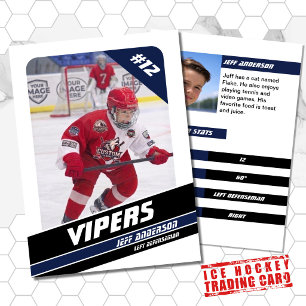Ice Hockey Trading Card in Vigourous Blue White