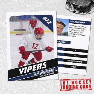Ice Hockey Trading Card in Vigourous Blue White