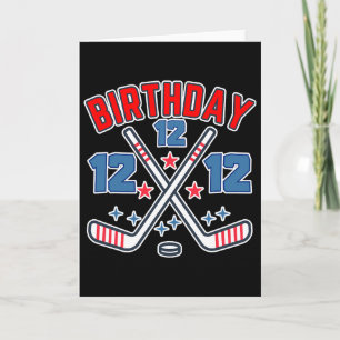Ice Hockey Twelve Birthday Boy 12th Party Boys Age Card