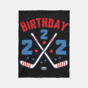 Ice Hockey Two Birthday Boy 2nd Party Boys Age 2 Fleece Blanket
