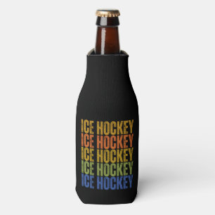 Ice Hockey Typography Bottle Cooler