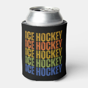 Ice Hockey Typography Can Cooler