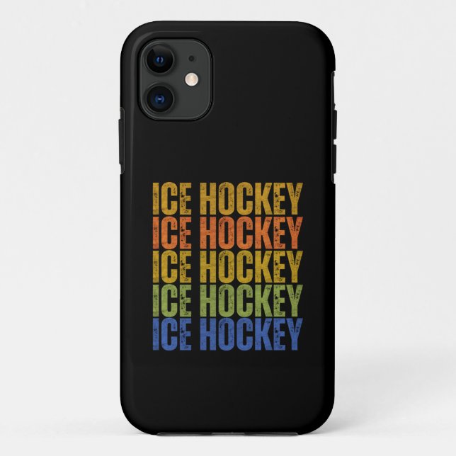 Ice Hockey Typography Case-Mate iPhone Case (Back)