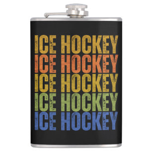 Ice Hockey Typography Hip Flask