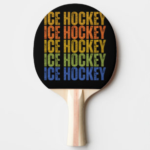 Ice Hockey Typography Ping Pong Paddle