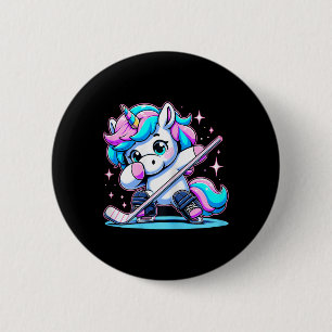 Ice Hockey Unicorn Kawaii Ice Hockey Sister Mom 6 Cm Round Badge