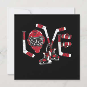Ice Hockey Valentines Day Love Cute Gift Boys Girl Invitation