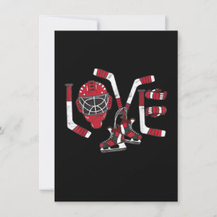 Ice Hockey Valentines Day Love Cute Gift Boys Girl Invitation