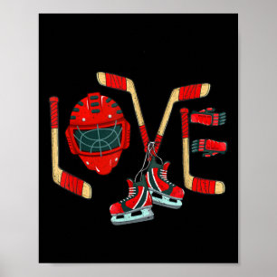 Ice Hockey Valentines Day Love Cute Gift Boys Girl Poster