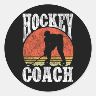 Ice Hockey Vintage Coach Retro Hockey Coach Classic Round Sticker