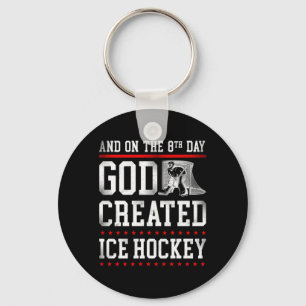 Ice Hockey Vintage Faith God Performance Key Ring