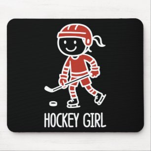 Ice Hockey Vintage Girl Hockey Girl Mouse Pad