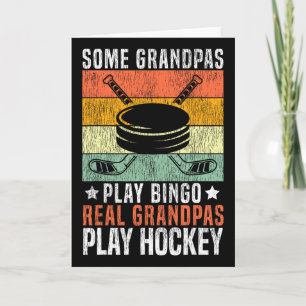 Ice Hockey Vintage Grandpa Retro Some Grandpas Pla Card