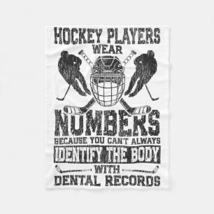 Ice Hockey Vintage Hockey Players Wear Numbers Bec Fleece Blanket