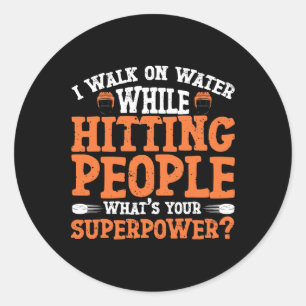Ice Hockey Vintage I Walk On Water While Hitting P Classic Round Sticker